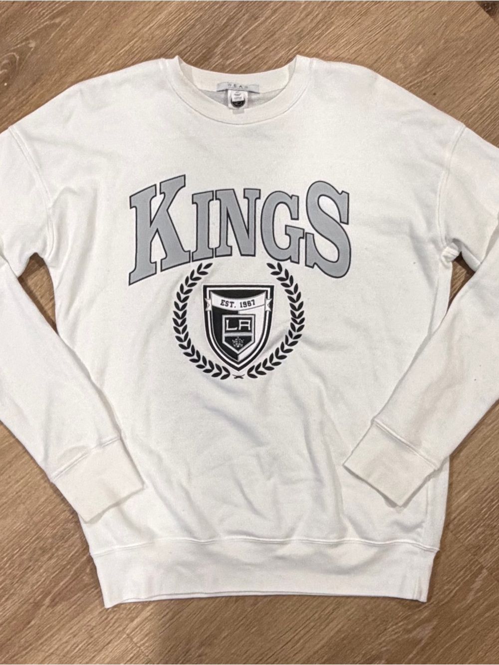 LA Kings White Graphic Crew Sweatshirt by (blank)